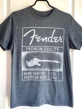 Fender Charcoal/Navy Hearher Short-Sleeve Graphic Tee with White Print